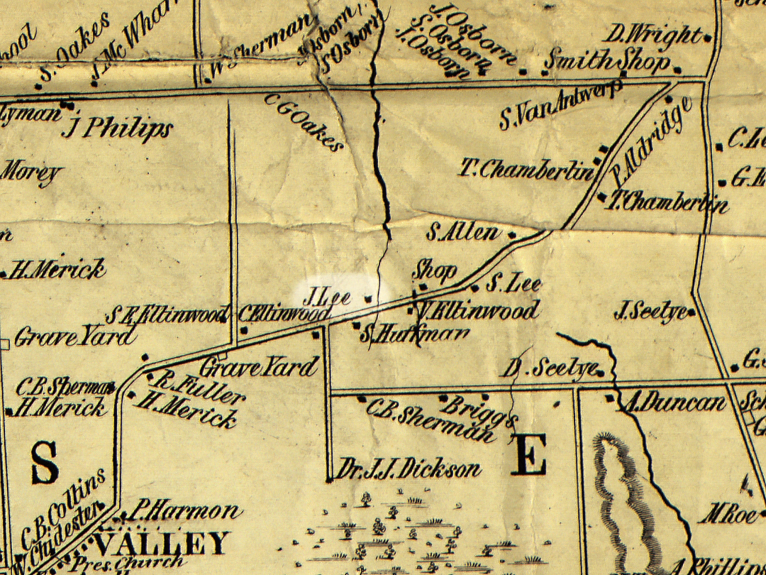 1853 Wayne County Map Ros-1 Excerpt